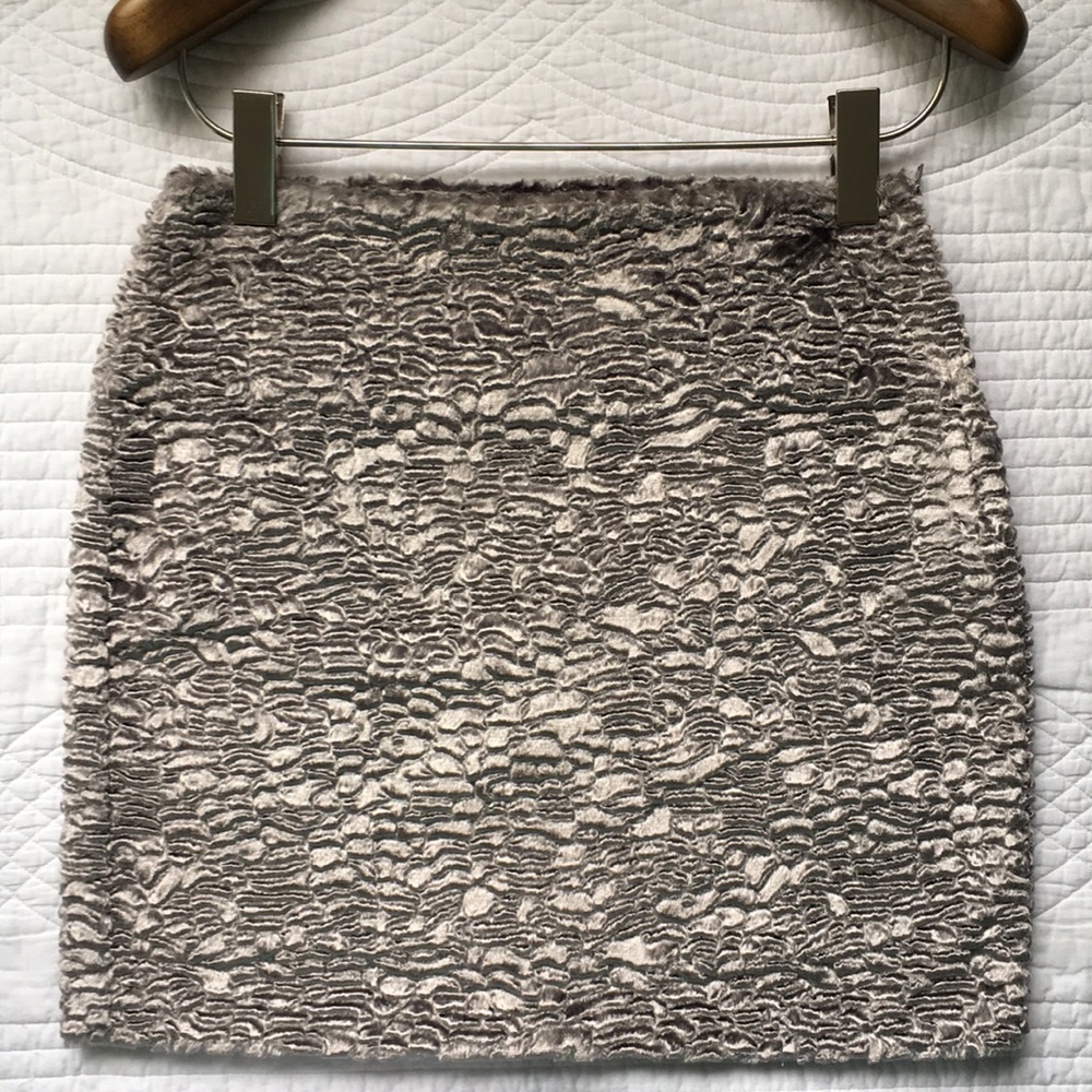 Anthropologie Poleci Faux Fur Ridged Skirt Small 2 Waist 26